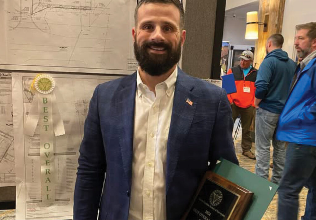 Scott Petrarca with his NSPS national first-place plat and award